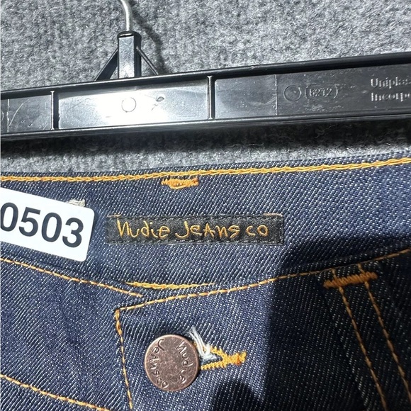 Men’s NUDIE JEANS Lean Dean jeans medium Wash Stretch Denim Size 30x32 like new - Picture 7 of 10